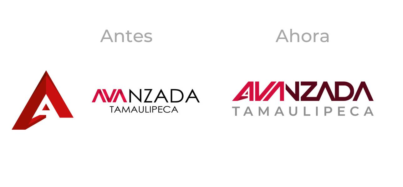 Comparación de los logotipos anterior y rediseñado de Avanzada Tamaulipeca.